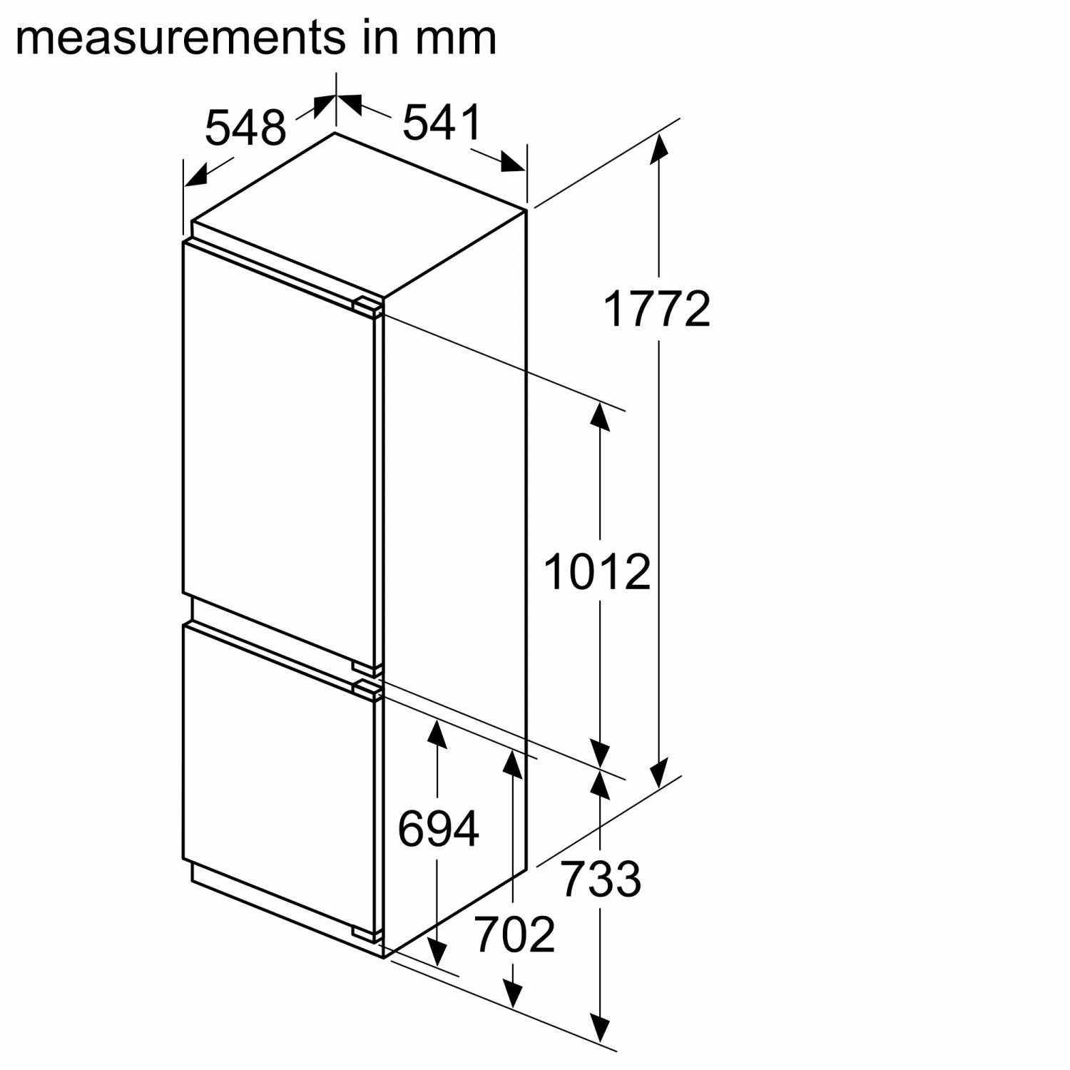 NEFF KI7861FF0G Integrated 60/40 Fridge Freezer - Fixed Hinge full image