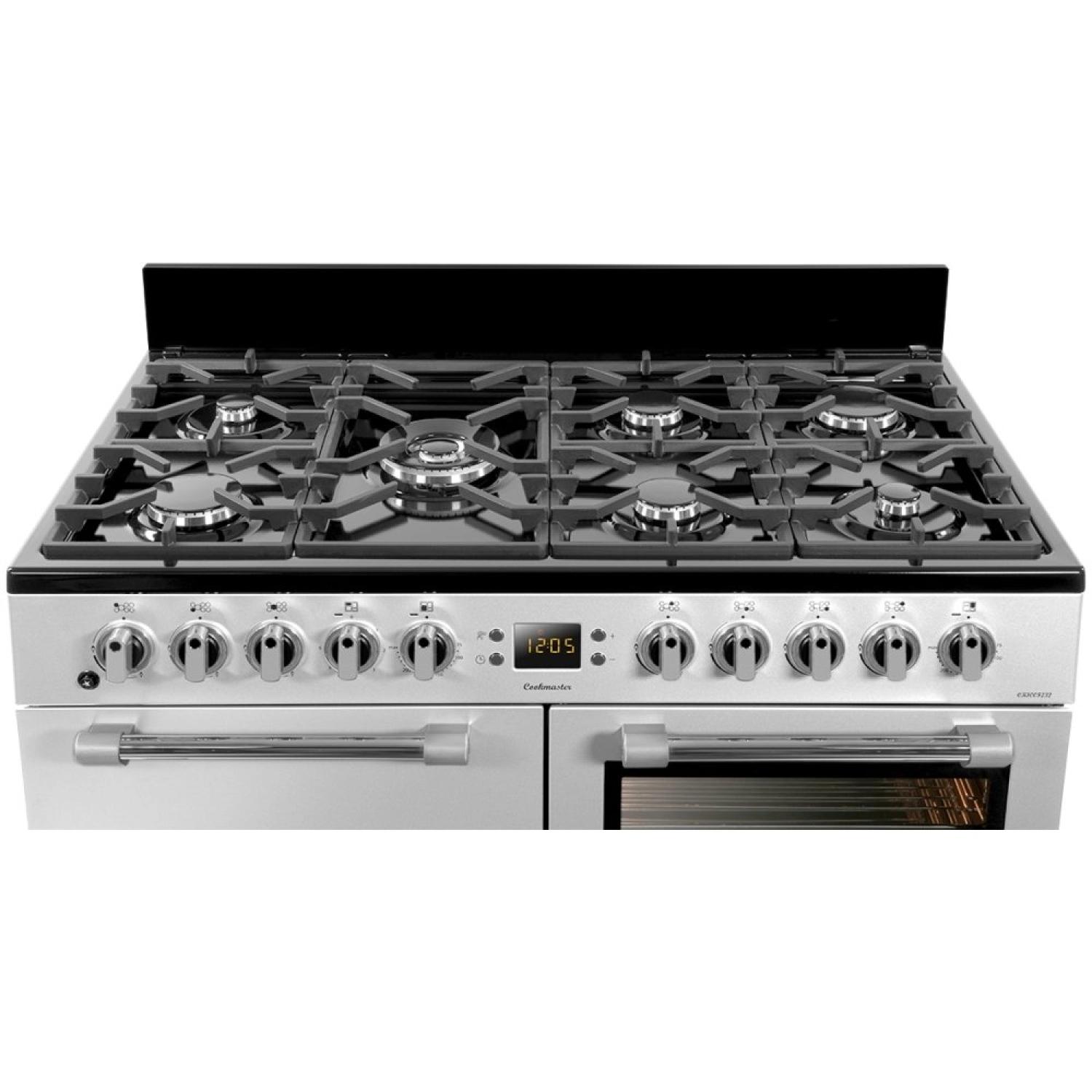 Leisure Cookmaster 100 CK100F232S 100cm wide Dual Fuel Range Cooker with Gas Hob - Silver - A/A Rated full image