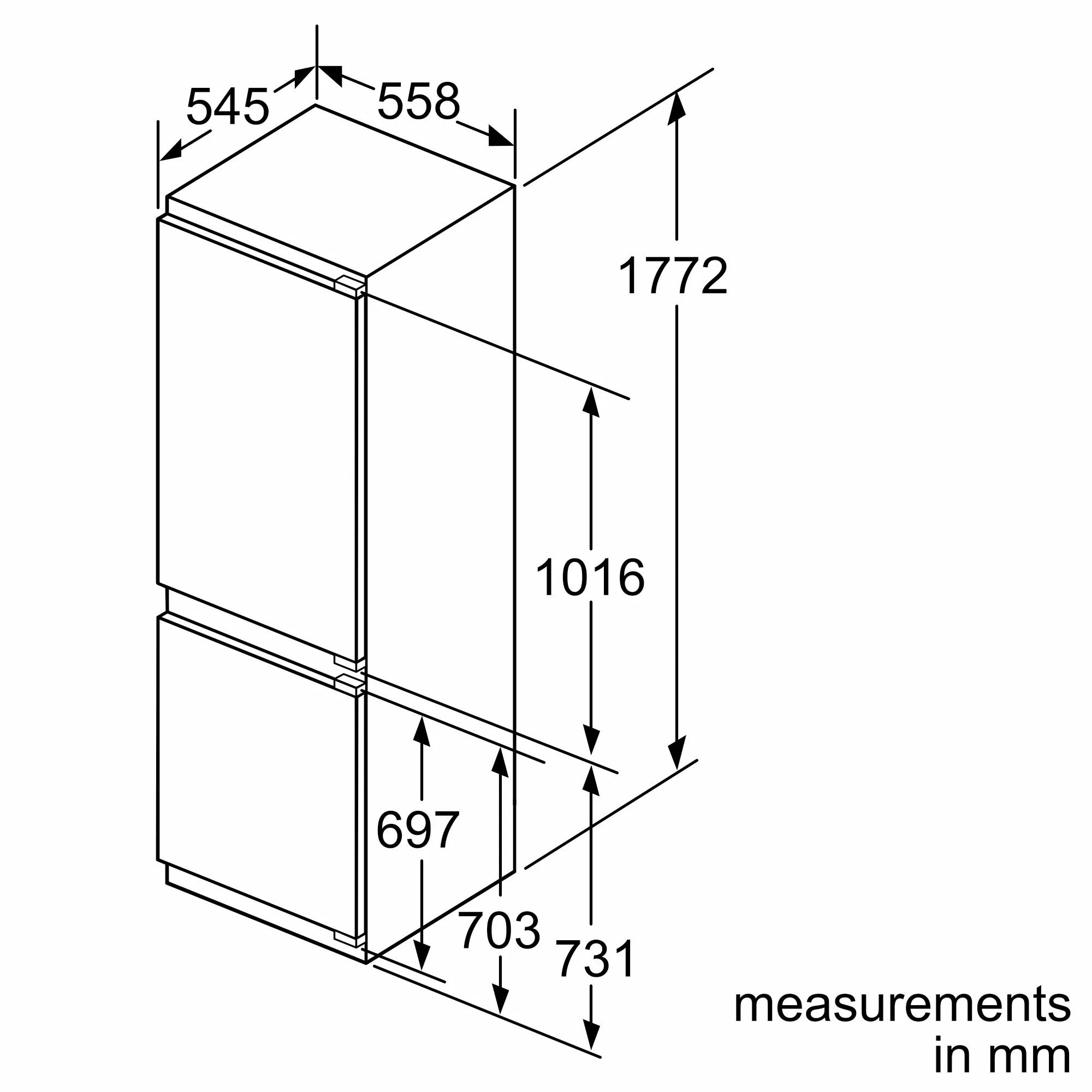 **EX DISPLAY **BOSCH Serie 6 KIN86AD30G Integrated 60/40 Fridge Freezer thumbnail image