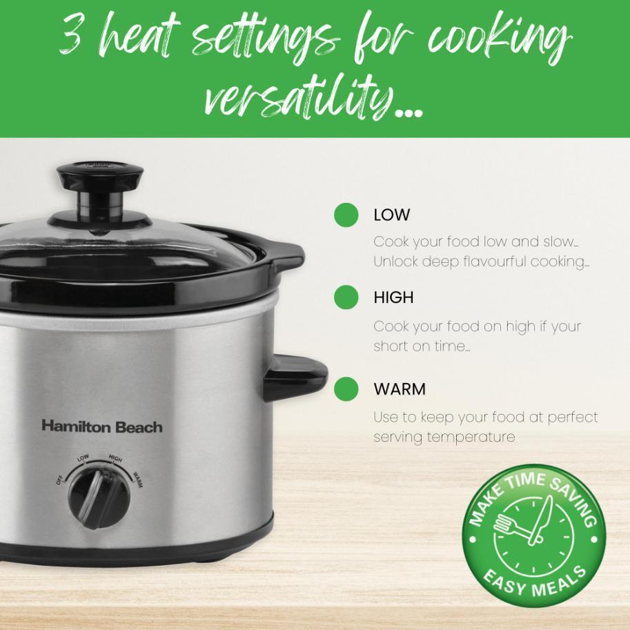 1.5ltr Slow Cooker - Stainless Steel thumbnail image