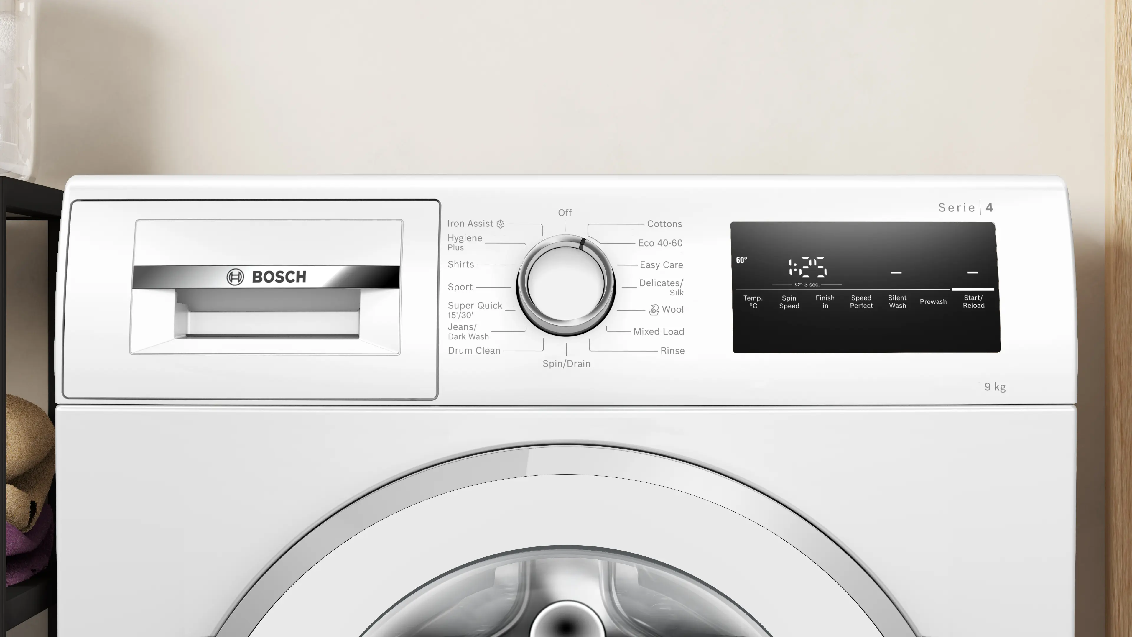 Bosch Series 4 Washing machine, front loader 9 kg max. 1400 rpm full image