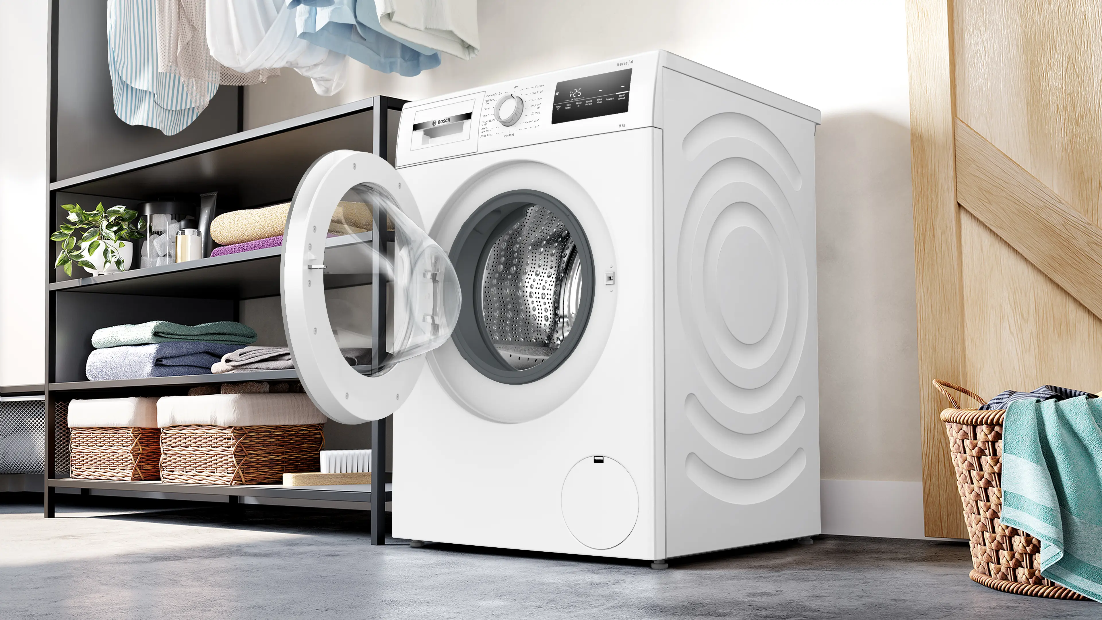 Bosch Series 4 Washing machine, front loader 9 kg max. 1400 rpm full image